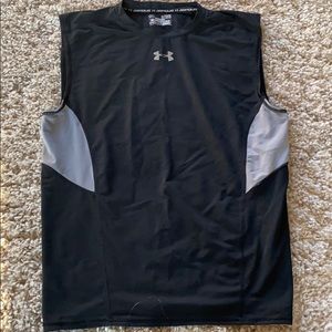 Under Armour sleeveless black compression shirt